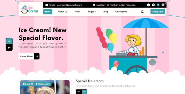 Ice Cream Dish (WordPress)