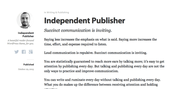Independent Publisher (WordPress)