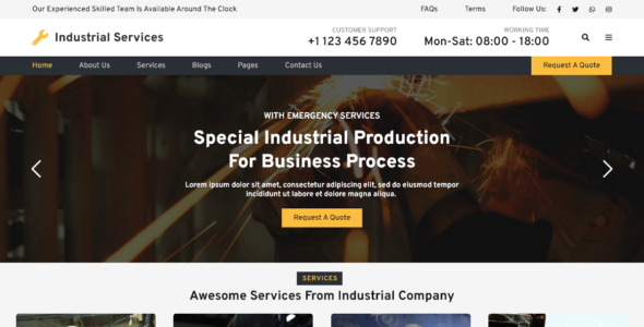 Industrial Services Elementor (WordPress)