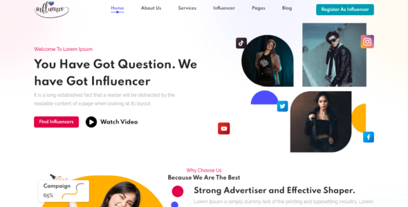 Influencer Agency (WordPress)