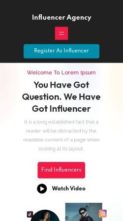 Influencer Agency (screenshot mobile)