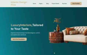 Interior Design Firm (Ovation Themes) - (screenshot desktop)