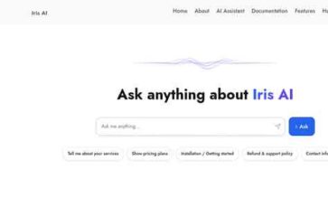 Iris – AI Homepage, Chatbot Site Assistant (screenshot desktop)