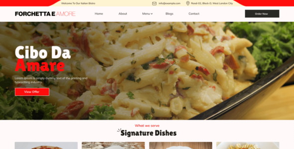 Italian House Restaurant (WordPress)