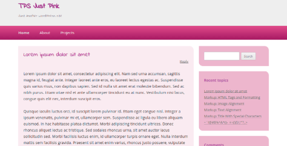 Just Pink (WordPress)
