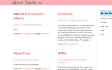 Kids Online Store (screenshot desktop)