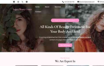 Legacy Beauty Center (screenshot desktop)