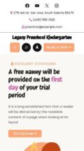Legacy Preschool Kindergarten (screenshot mobile)