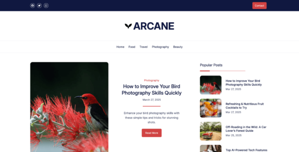 Lifestyle Blog Arcane (WordPress)