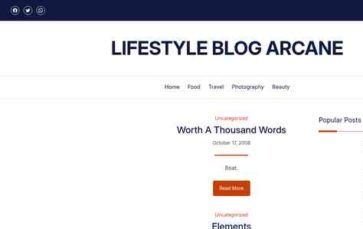 Lifestyle Blog Arcane (screenshot desktop)