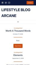 Lifestyle Blog Arcane (screenshot mobile)