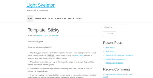 Light Skeleton (WordPress)