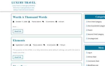 Luxury Travel (screenshot desktop)