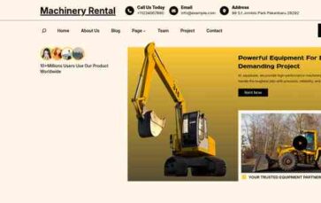Machinery Rental (screenshot desktop)