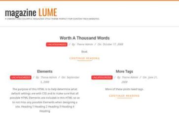 Magazine Lume (screenshot desktop)