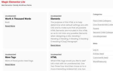 Magic Elementor Lite (screenshot desktop)