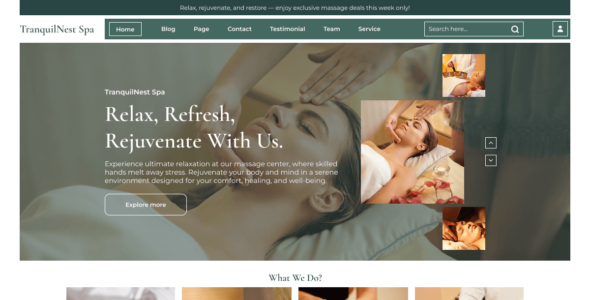 Massage Wellness Retreat (WordPress)