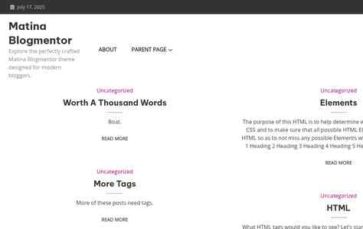 Matina Blogmentor (screenshot desktop)
