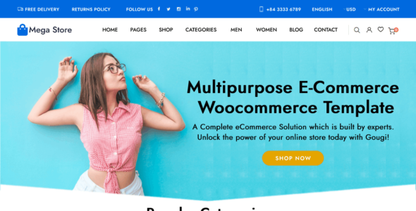Mega Store Woocommerce (WordPress)