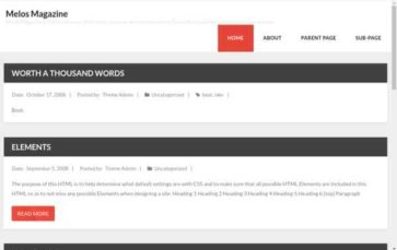 Melos Magazine (screenshot desktop)