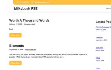 MilkyLush FSE (screenshot desktop)