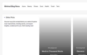 Minimal Blog Nova (screenshot desktop)