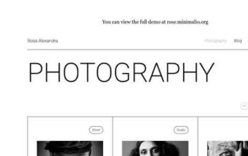 Minimal Photography Blog (screenshot desktop)