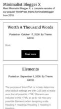 Minimalist Blogger X (screenshot mobile)
