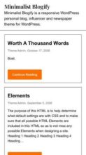 Minimalist Blogify (screenshot mobile)