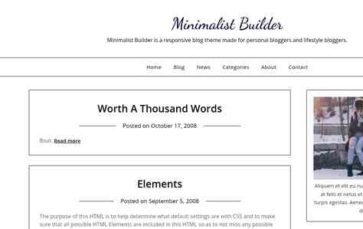 Minimalist Builder (screenshot desktop)