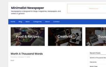 Minimalist Newspaper (screenshot desktop)