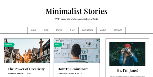 Minimalist Stories (WordPress)
