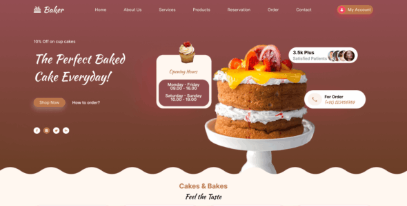 Modern Bakery Shop (WordPress)