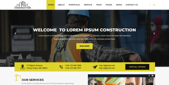 Modern Construction (WordPress)