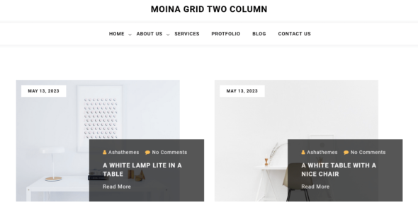 Moina Grid Two Column (WordPress)