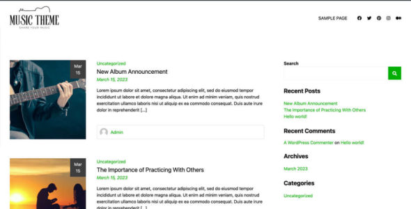 Music Blog (WordPress)