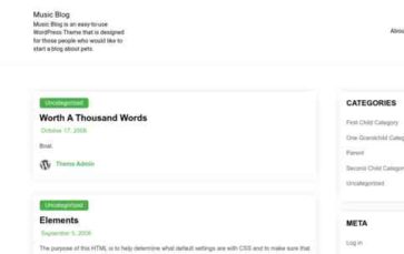 Music Blog (screenshot desktop)