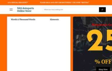 NAS Autoparts Online (screenshot desktop)