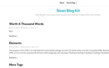 News Blog Kit (screenshot desktop)