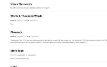 News Elementor (screenshot desktop)