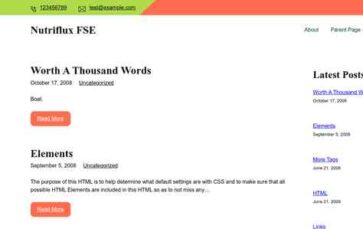 Nutriflux FSE (screenshot desktop)