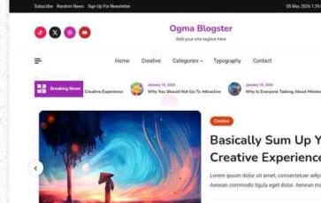 Ogma Blogster (screenshot desktop)
