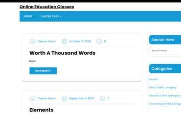Online Education Classes (screenshot desktop)