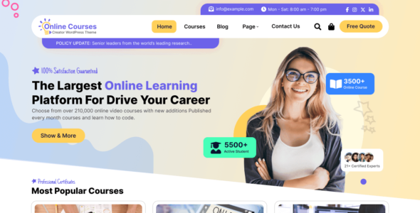 Online Educational Courses (WordPress)