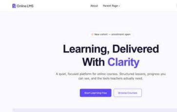 Online LMS (screenshot desktop)