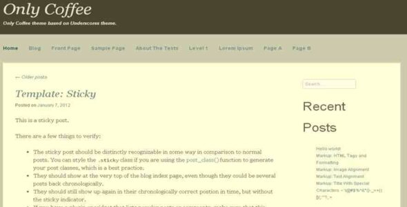 Only Coffee (WordPress)