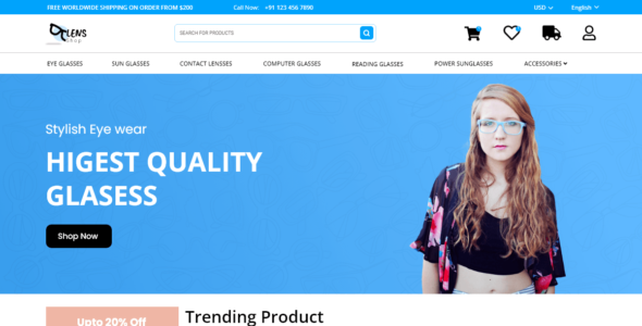 Optical Lens Shop (WordPress)