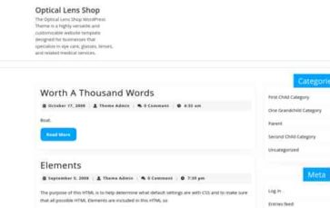 Optical Lens Shop (screenshot desktop)