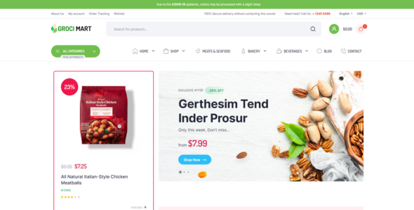 Organic Food Store (WordPress)