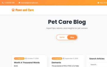Paws and Care (screenshot desktop)